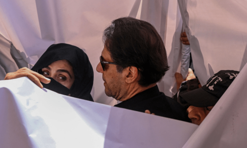 Pakistan : Former premier Imran Khan and his spouse Bushra Bibi on Friday were convicted in the £190m Al-Qadir Trust case with the PTI founder being sentenced to 14 years in prison and a seven-year jail term handed to his wife.