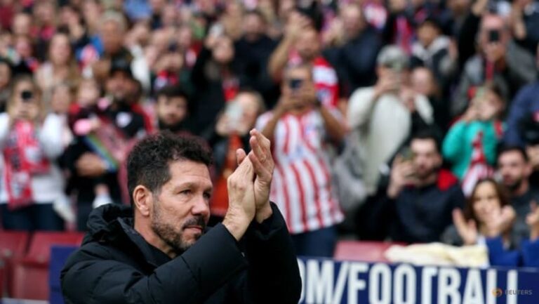 Atletico Madrid top LaLiga with 44 points after 19 matches. Simeone emphasizes focus as they face a tough challenge against Leganes.