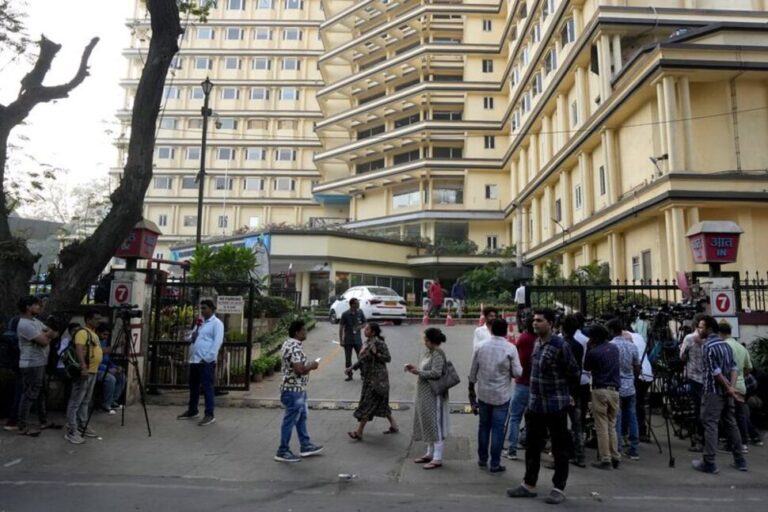 Saif Ali Khan Stabbing: Media personnel work outside Lilavati hospital where Bollywood actor Saif Ali Khan underwent surgery after he was stabbed repeatedly by an intruder at his home, in Mumbai, India, January 16, 2025. REUTERS/Hemanshi Kamani