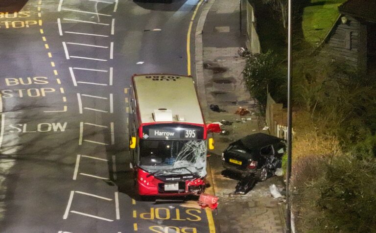 London Bus Stop Crash