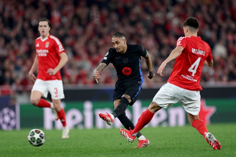 Raphinha's Goal Gives Barcelona Win Over Benfica in UCL