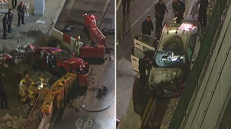 US : 5 people hospitalized in fiery crash at end of police chase in Leimert Park, LAFD says