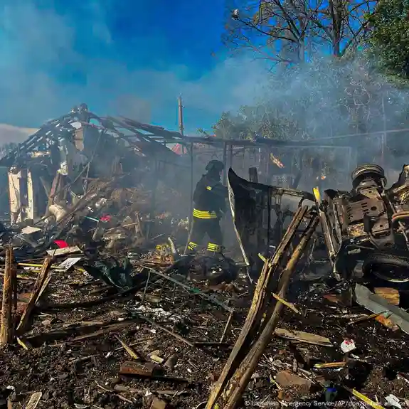 A bus carrying civilians is struck by a Russian strike.