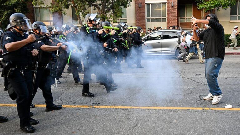 LA mayor sets partial curfew as California governor attacks Trump for ‘inflaming’ protests