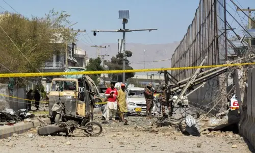Pakistan :Two FC Personal among 10 killed in Quetta Blast.Injured taken to Civil Hospital Queta, 27 remain in Critical Condition.
