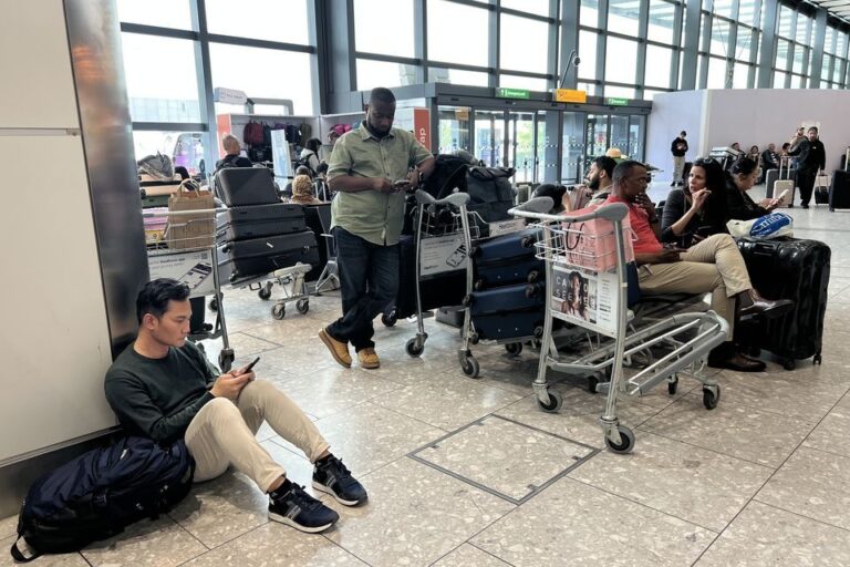 A man in his 40s has been arrested over a suspected cyber attack that caused disruption at Heathrow and other European airports.