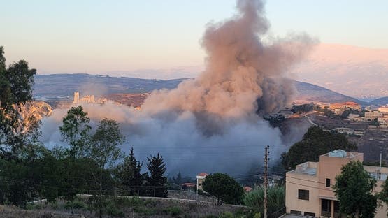 The Israeli military said it struck weapons depots belonging to the armed group Hezbollah in southern Lebanon on Sunday.