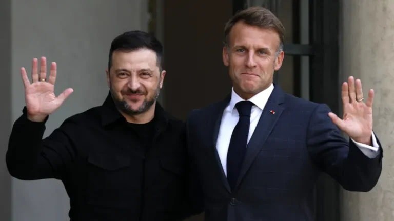 Twenty-six Western allies have formally committed to deploying troops “by land, sea or air” to Ukraine the day after a ceasefire deal is agreed, Emmanuel Macron has said.