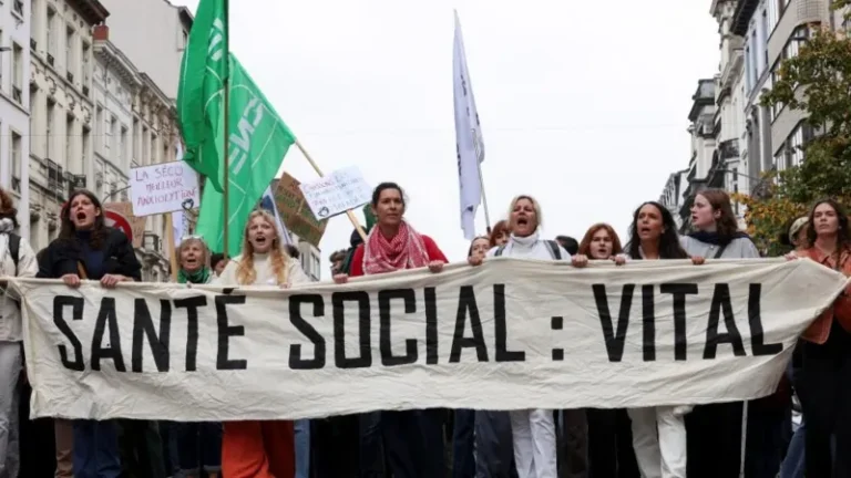 National strike by Belgium’s big unions hits public transport, airports and ships”