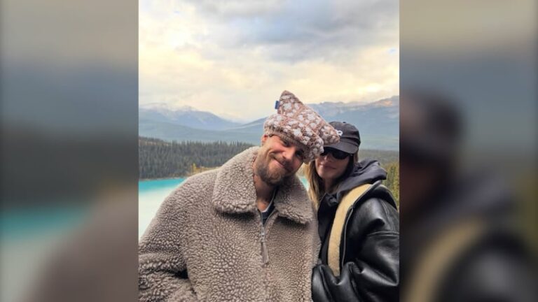 Justin and Hailey Bieber weekend at Lake Louise in Canada”
