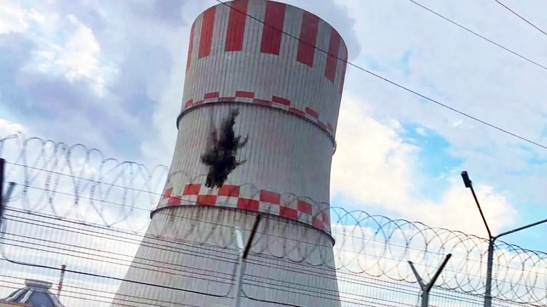 Russia’s atomic energy agency said a Ukrainian drone struck a cooling tower of the Novovoronezh Nuclear Power Plant (NNPP)